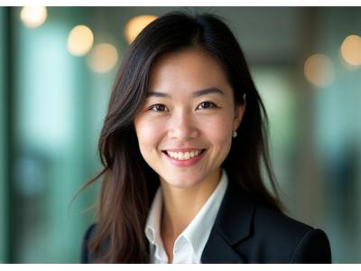 Portrait of a smiling professional, Sarah Chen, Head of Operations