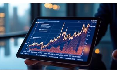 Financial charts and upward trending data